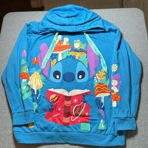 Disney Blue Hoodie with Stitch and Friends